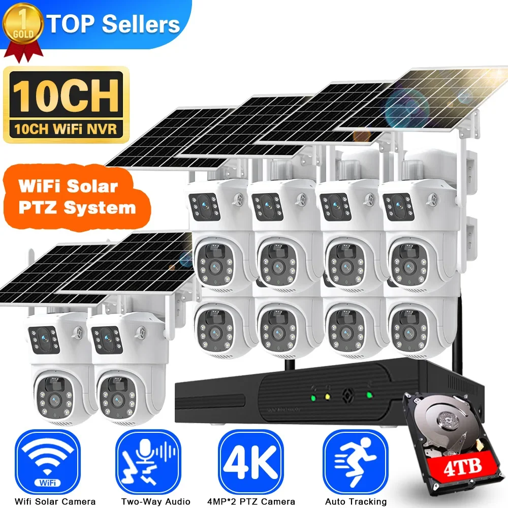 Home Security Premium - Système de caméra de vidéosurveillance solaire,