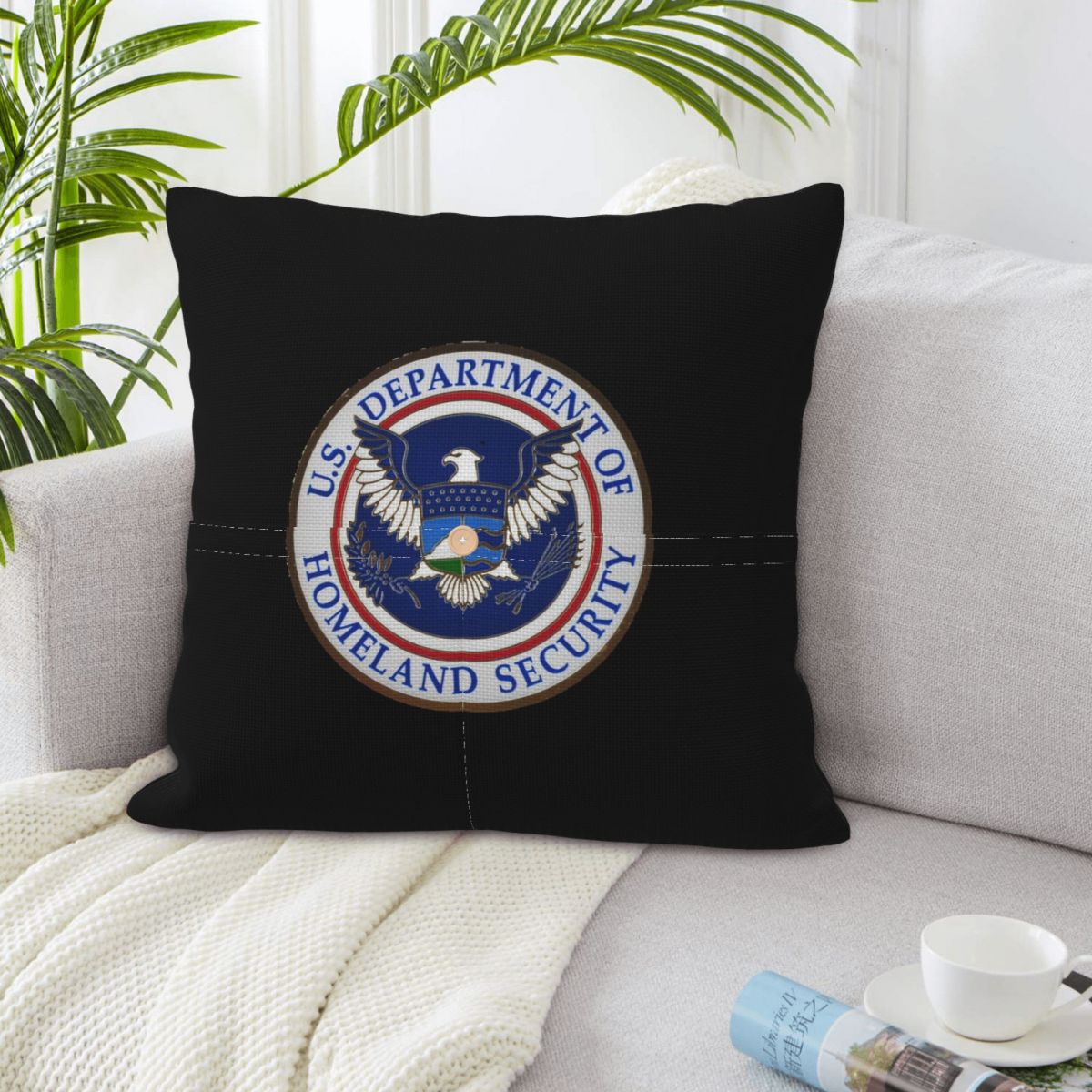 Home Security Department Us - DHS - Housse de coussin carrée