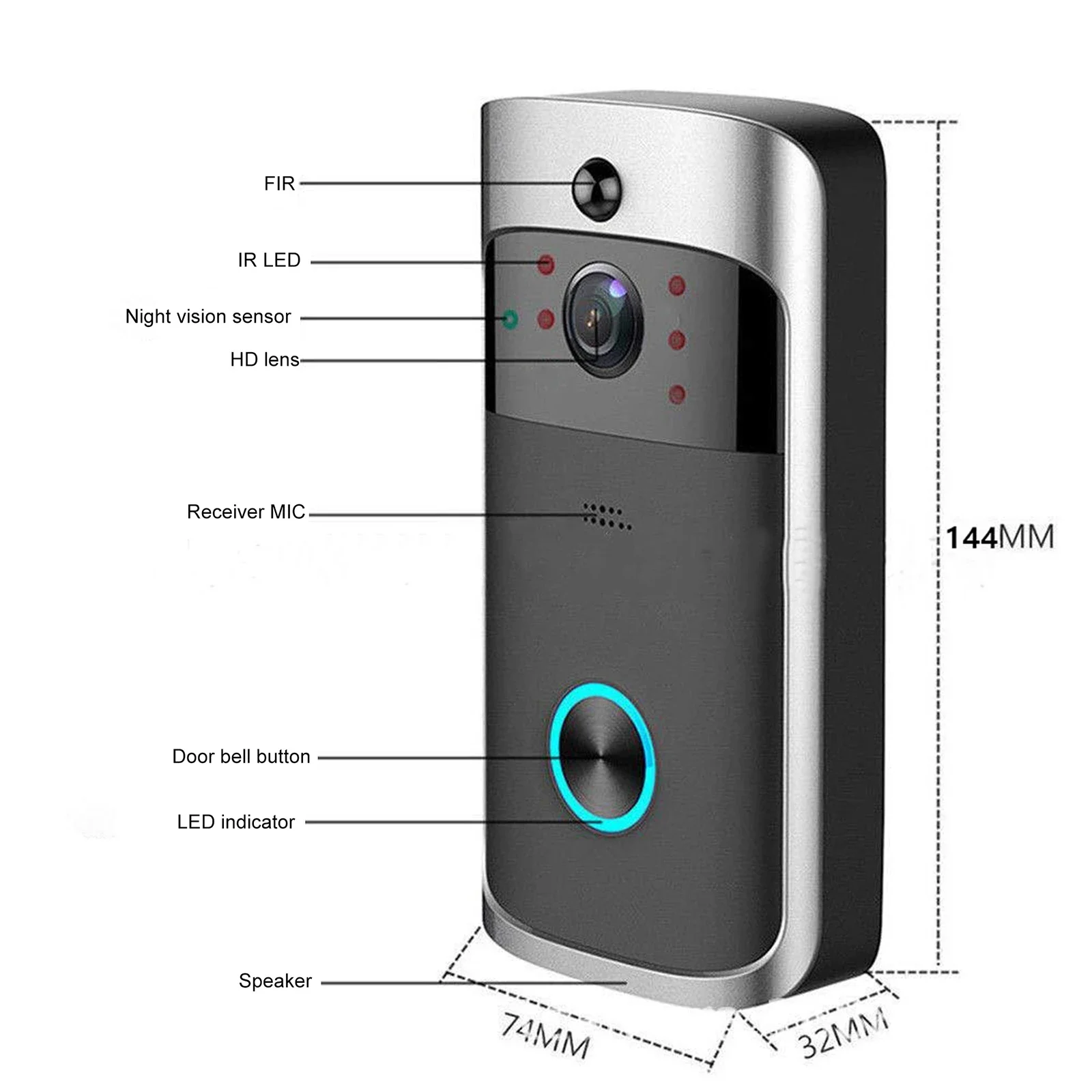 Sonnette vidéo sans fil V5, wi - Home Security Doorbell Camera avis et prix