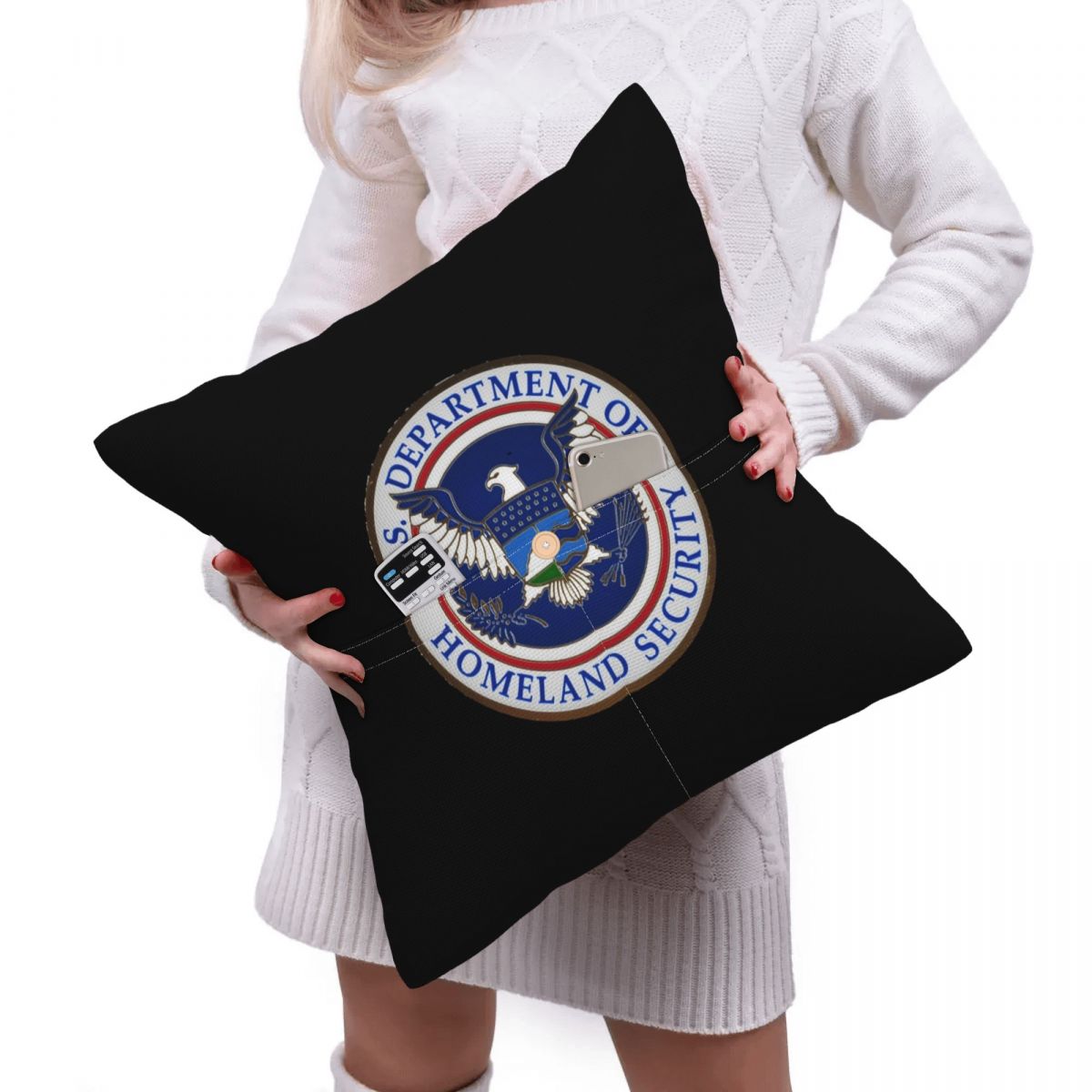 DHS - Housse de coussin carrée - Home Security Department Us avis et prix