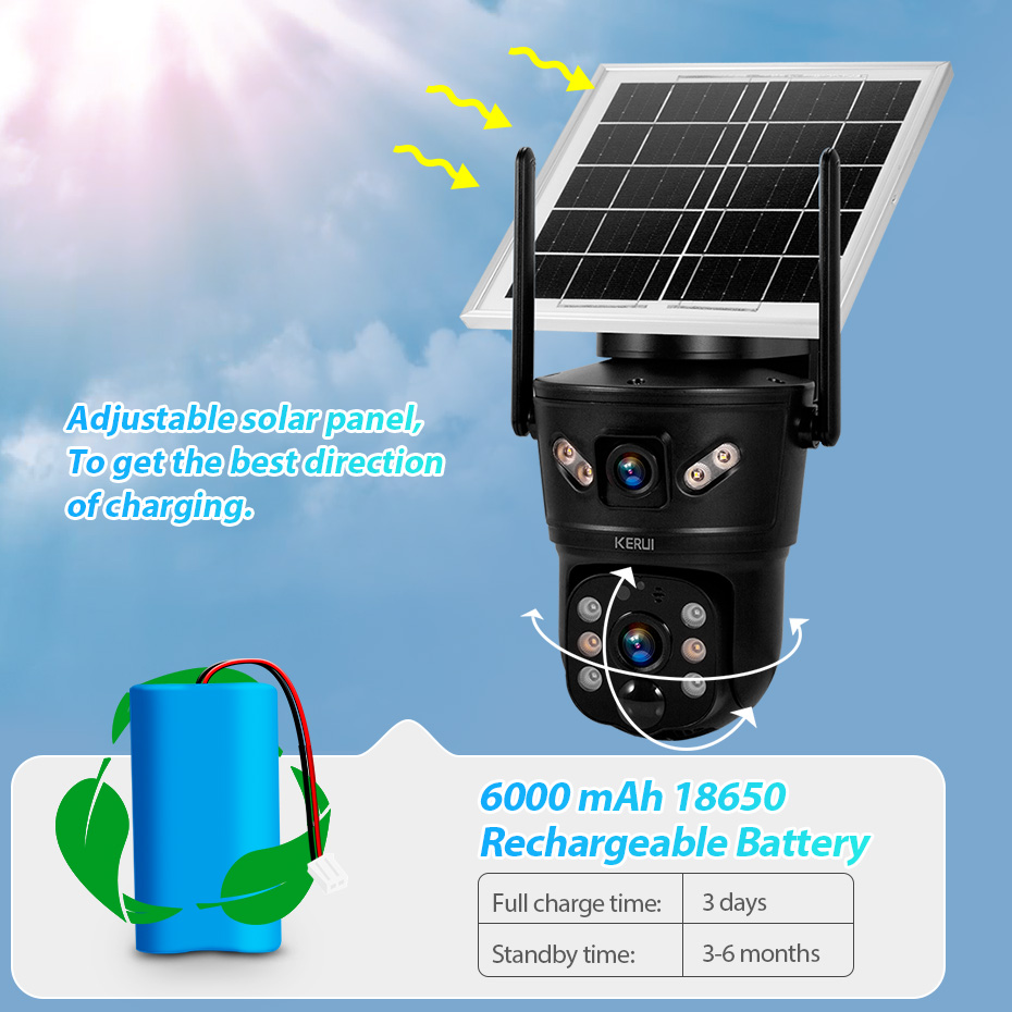KERUI Caméra solaire extérieur - Home Security Video avis et prix